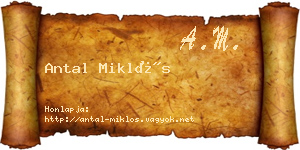 Antal Miklós névjegykártya