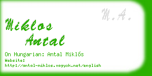 miklos antal business card